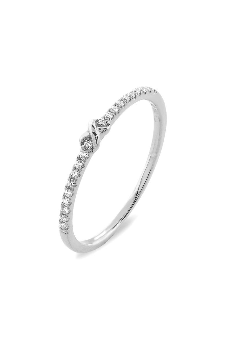 Stackable Knot Pavé Diamond Ring (Nordstrom Exclusive), Main, color, WHITE GOLD