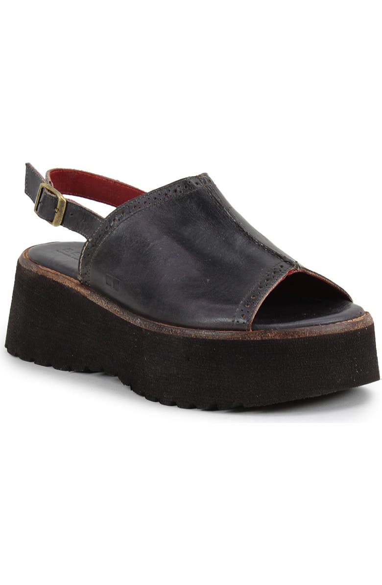 Bed Stu Library Platform Sandal, Main, color, Black Rustic