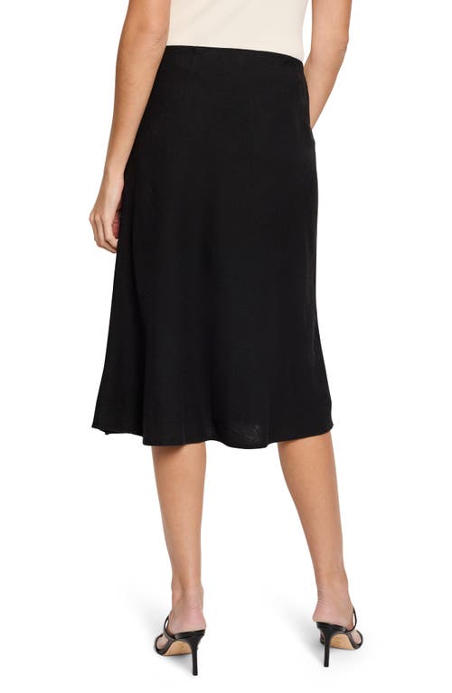 Shop Nic + Zoe Nic+zoe Rumba Organic Linen Blend A-line Skirt In Black Onyx
