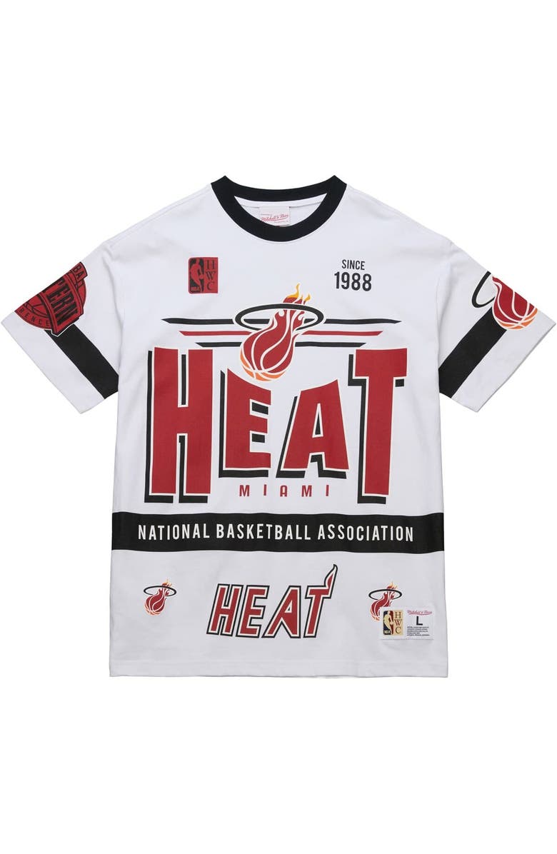 Mitchell & Ness Unisex Mitchell & Ness White Miami Heat Hardwood Classics Vintage Team Origins Premium T-Shirt, Alternate, color, White