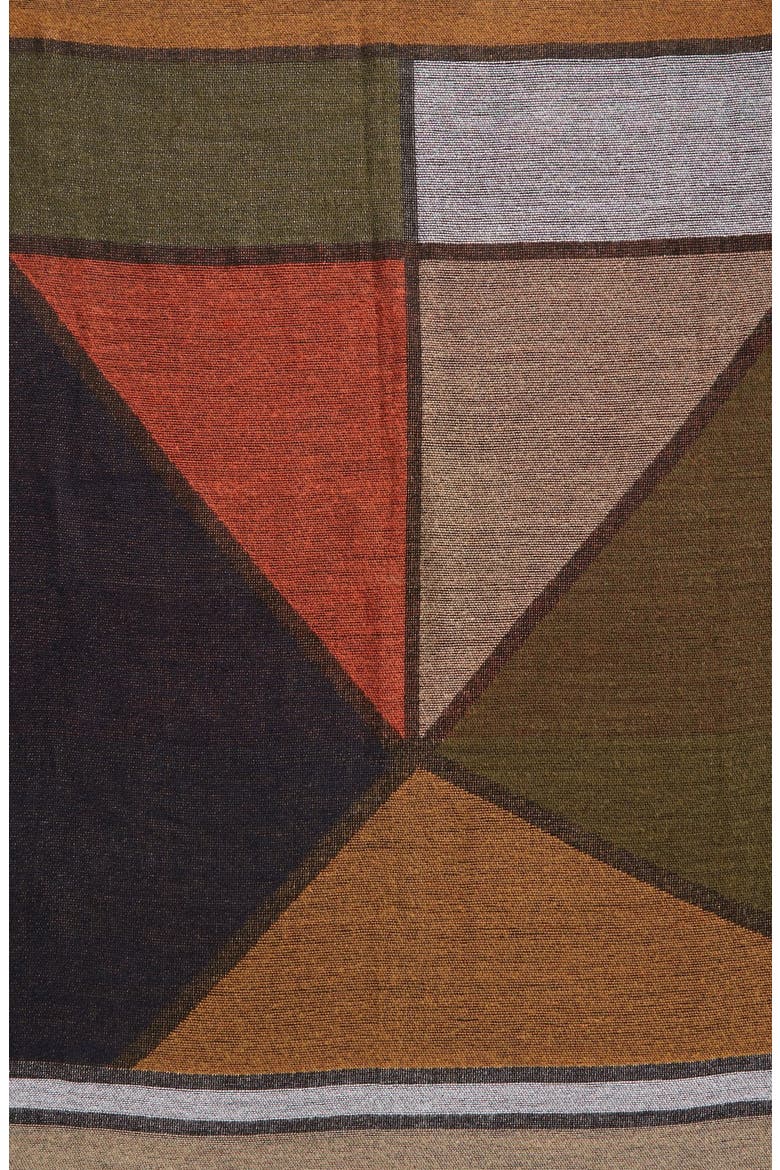 Geo Pattern Woven Square Scarf, Alternate, color, NAVY MULTI