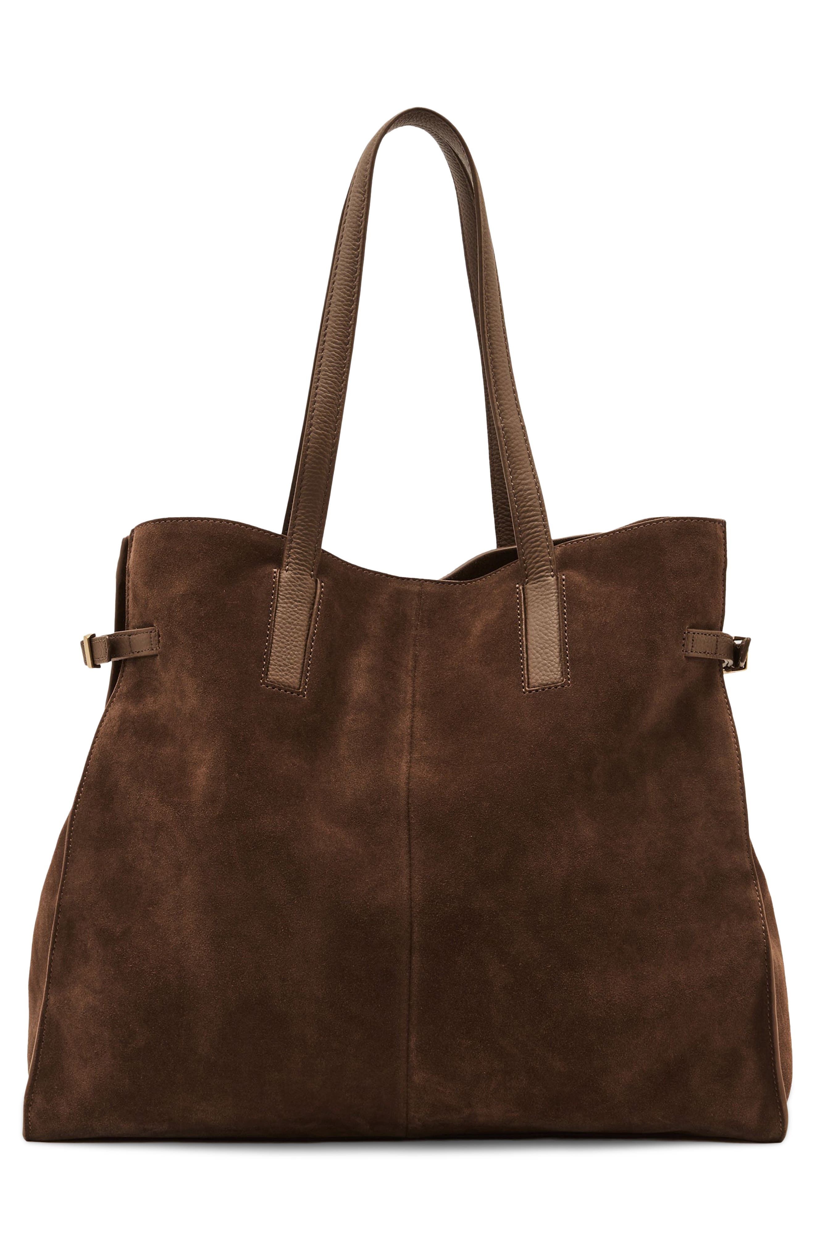 Indigo Oversize Suede Tote, Alternate, color, TAN