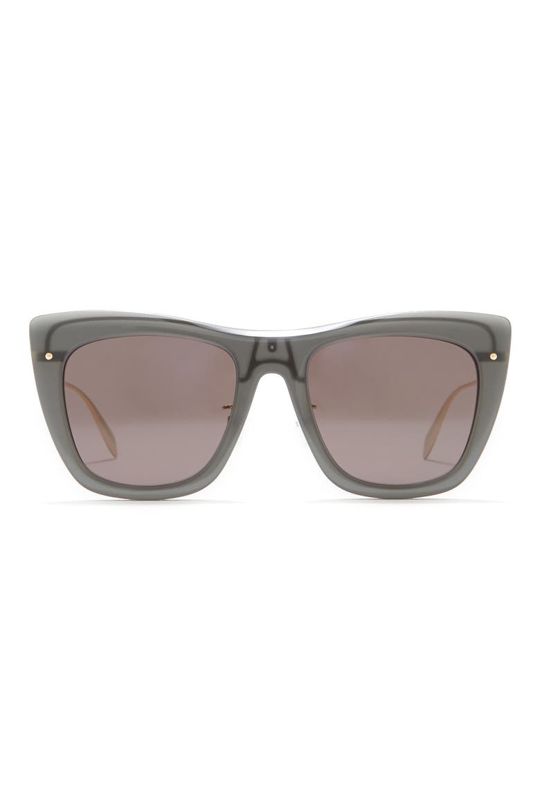 Alexander McQueen 54mm Cat Eye Sunglasses, Main, color, GREY GOLD SMOKE