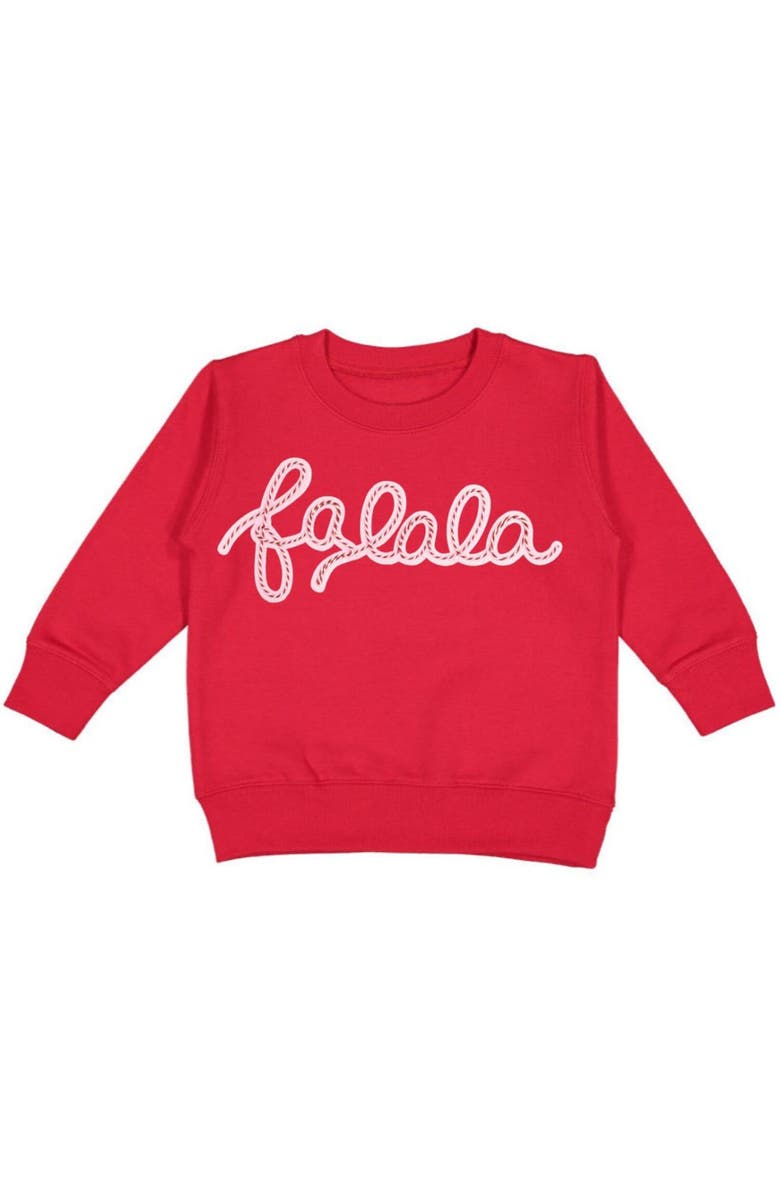Sweet Wink Falala Patch Christmas Sweatshirt, Main, color, Red