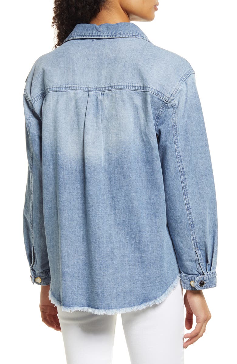 Wit & Wisdom Frayed Hem Denim Shirt Jacket, Alternate, color,