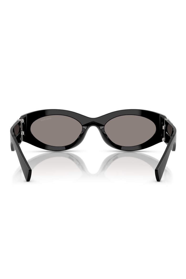 54mm Rectangular Sunglasses, Alternate, color, BLACK / DARK GREY