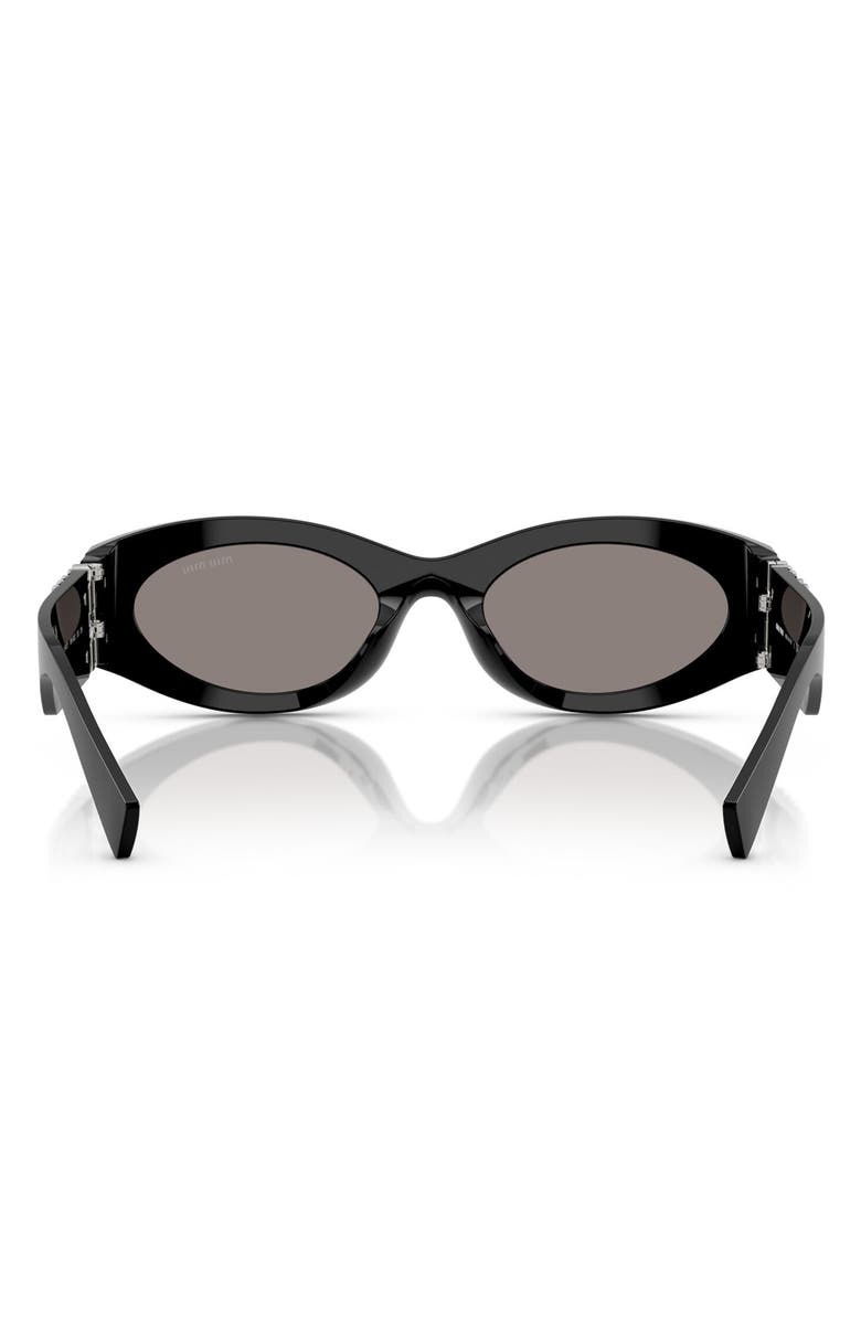 Miu Miu 54mm Rectangular Sunglasses, Alternate, color, Black / Dark Grey