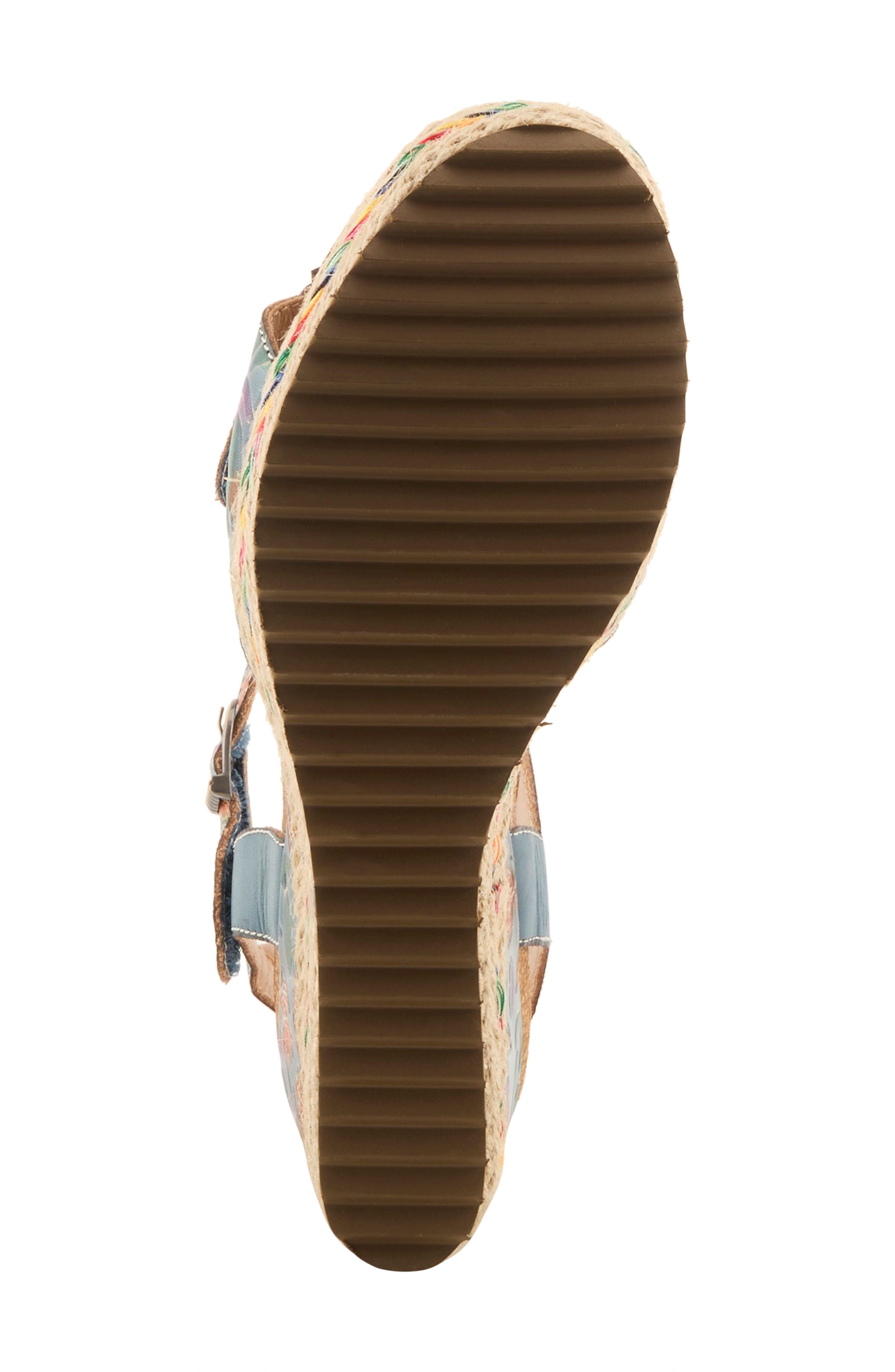 Boca Espadrille Ankle Strap Platform Wedge Sandal, Alternate, color, BLUE MULTI