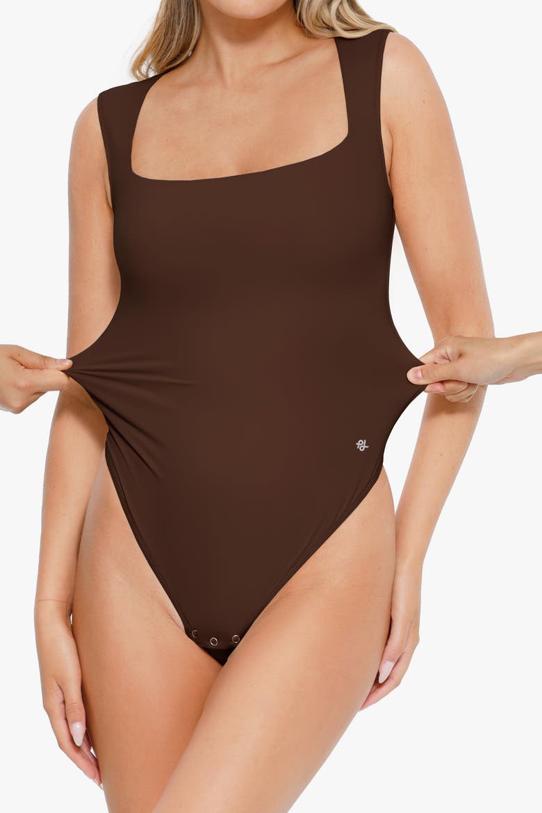 Shapewear Cloudsense Sleeveless Square Neck Bodysuit, Alternate, color, Cocoa