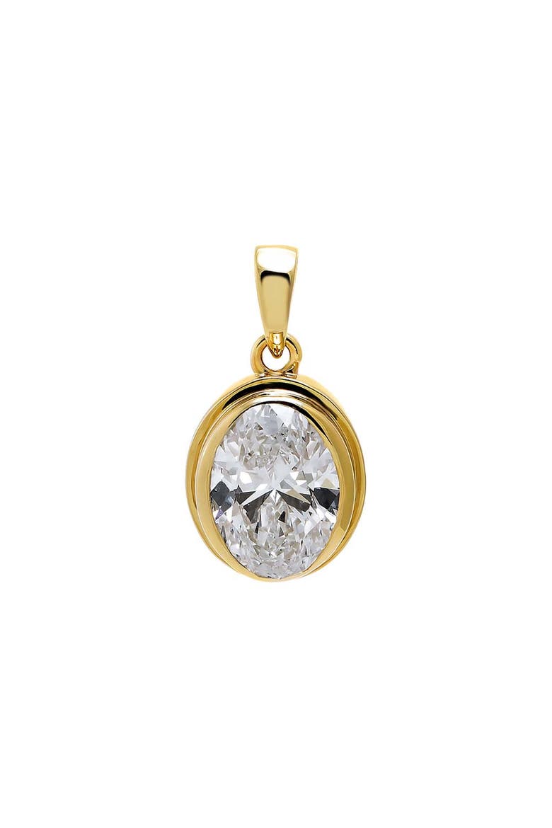 Lab Grown Diamond Oval Bezel Pendant 14K, Main, color, 14K Gold - 1 Carat