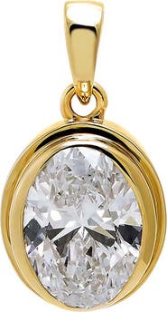 BY ADINA EDEN Lab Grown Diamond Oval Bezel Pendant 14K