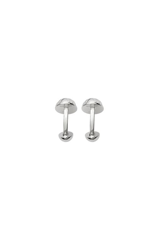 Burberry Engraved Check Cufflinks In Metallic