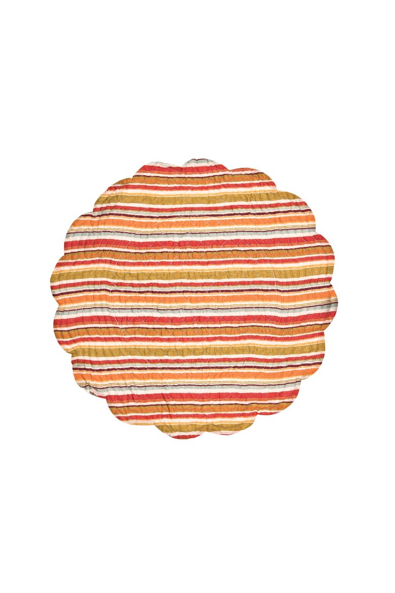 Watercolor Autumn Pumpkin 100% Cotton Round Set of 6 Placemats 17", Alternate, color, Orange
