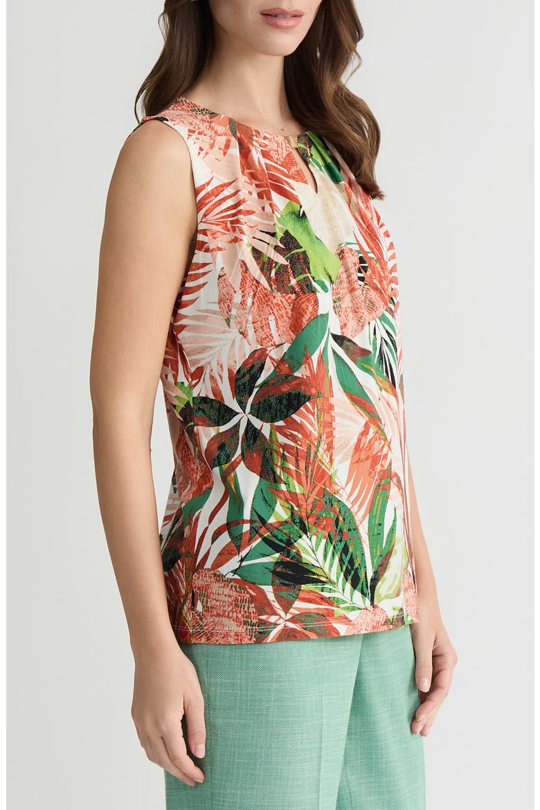 Hardware Keyhole Cap Sleeve Top, Alternate, color, VANILLA ICE MULTI