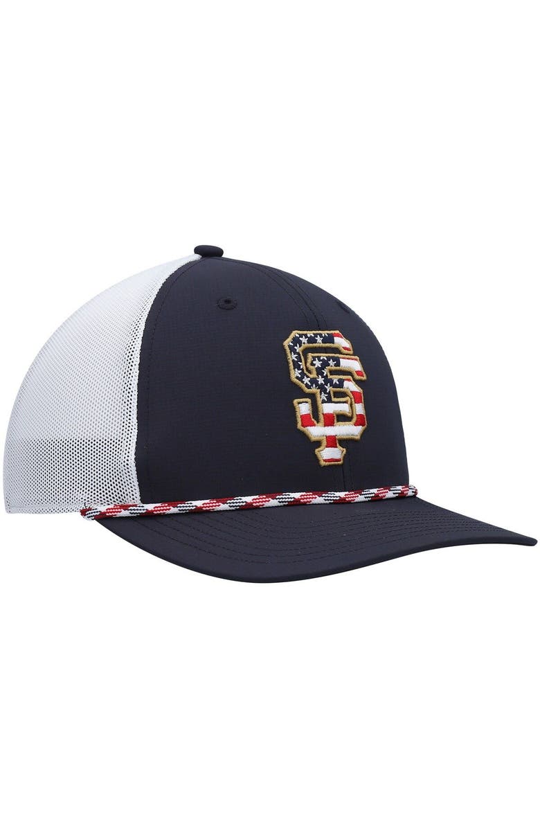 '47 Men's '47 Navy/White San Francisco Giants Flag Fill Trucker Snapback Hat, Alternate, color, Navy