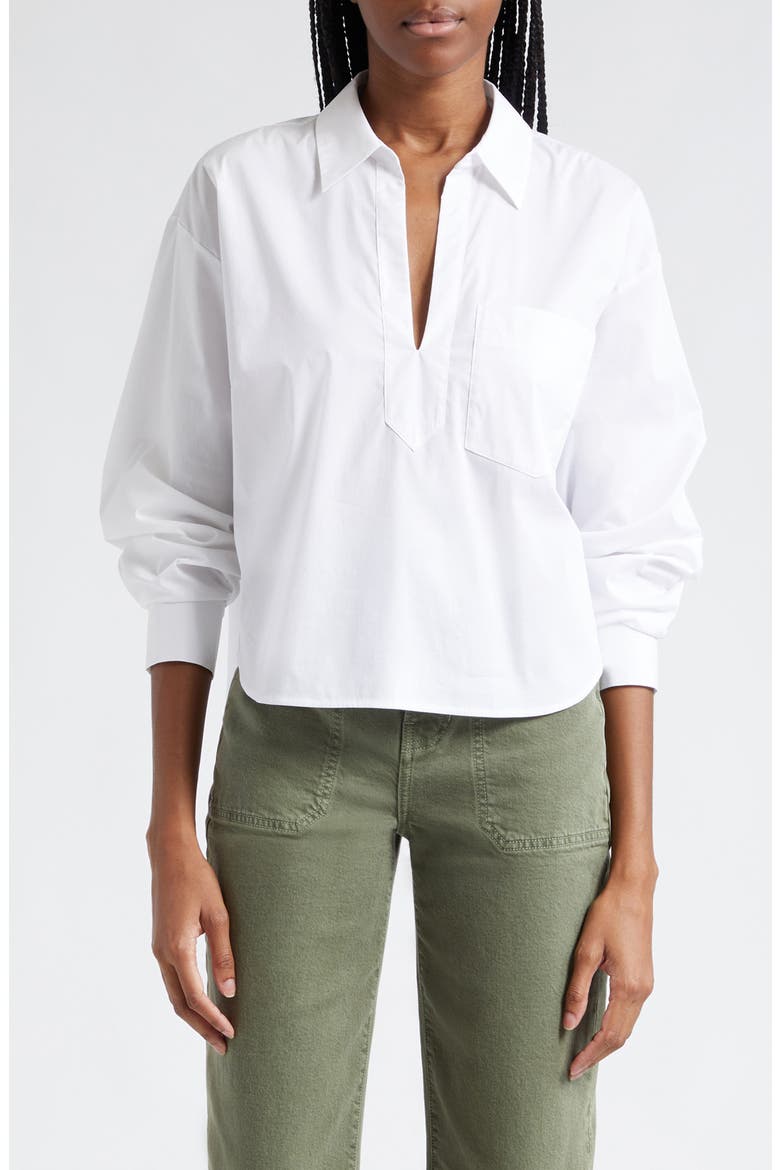 Khai Stretch Cotton Woven Top, Main, color, WHITE