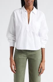 Veronica Beard Khai Stretch Cotton Woven Top