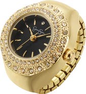 Jessica Simpson Miligrain Crystal Ring Watch, 22mm