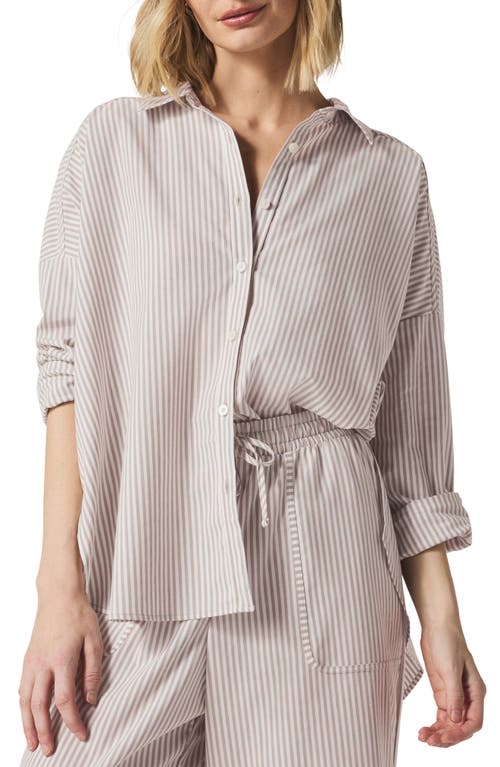 Shop Splendid X @cellajaneblog Poplin Button-up Shirt In Wood/white