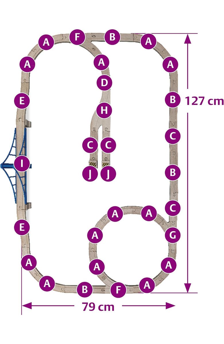 Simba Toys Large Wooden Train Set 58pcs, Alternate, color, Multicolored