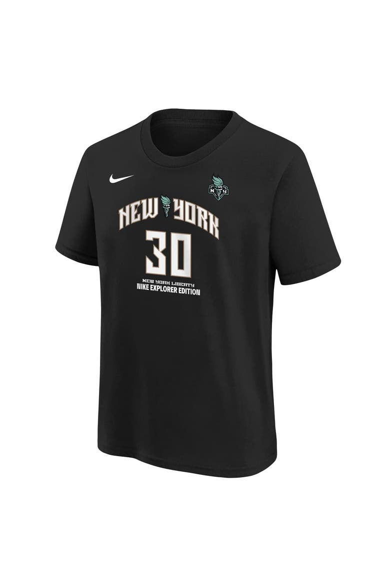 Youth Nike Breanna Stewart Black New York Liberty Explorer Edition Player Name & Number T-Shirt, Alternate, color, Black