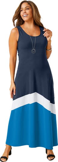Jessica London Women's Plus Size Stretch Knit Tank Maxi Dress