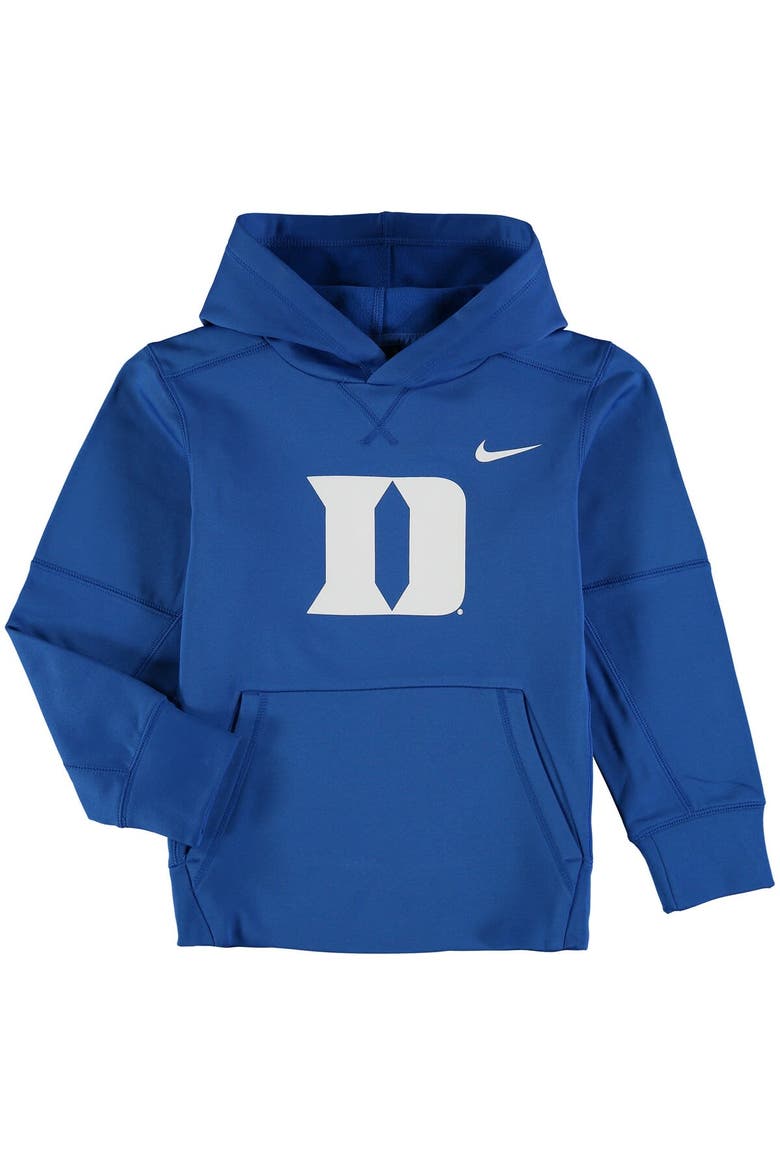 Youth Nike Royal Duke Blue Devils Logo KO Pullover Performance Hoodie, Alternate, color, Royal
