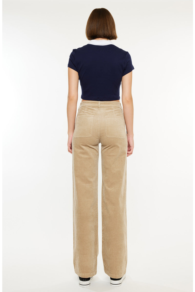Saturn Ultra High Rise Wide Leg Corduroy Pants, Alternate, color, Beige