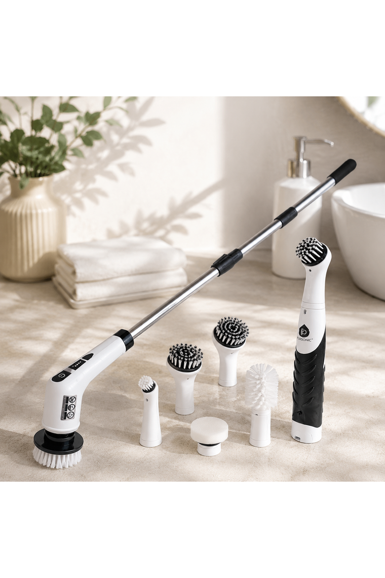 Cordless Scrubber Brushes 7-Head & 5-Head Set, Alternate, color, White