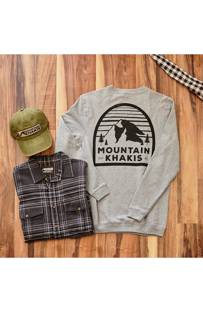 Mountain Khakis Mountain Logo Crew, Alternate, color, Heather Grey
