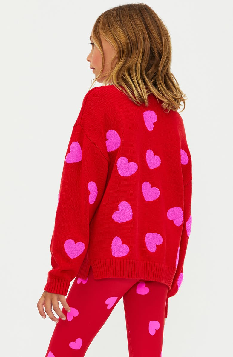 Beach Riot Kids
 Little Callie Sweater, Alternate, color, Royal Red Hearts
