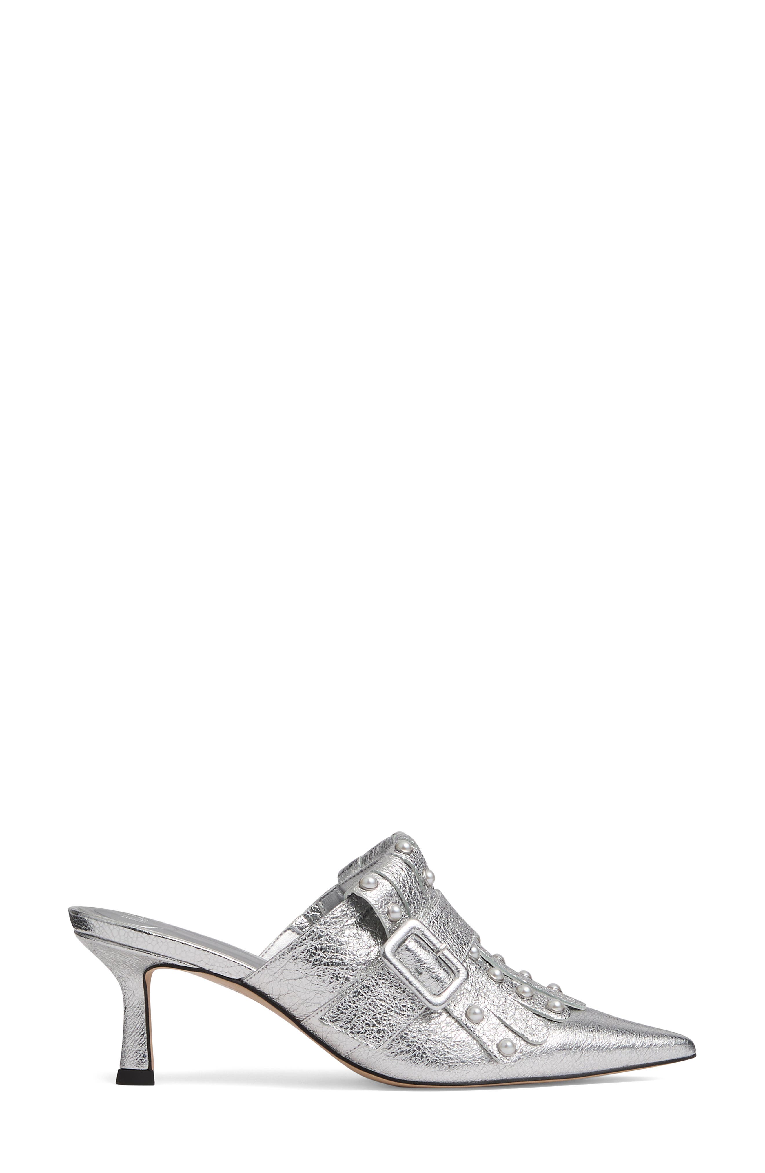 LK Bennett Studded Mule, Alternate, color, Silver