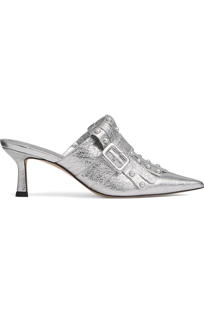LK Bennett Studded Mule, Alternate, color, Silver
