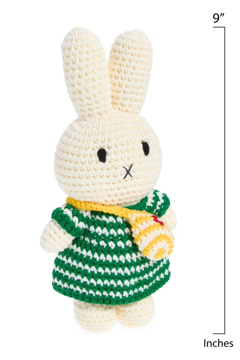 Miffy & Her Stripe Dress & Bag Crocheted Stuffed Animal, Alternate, color, GREEN