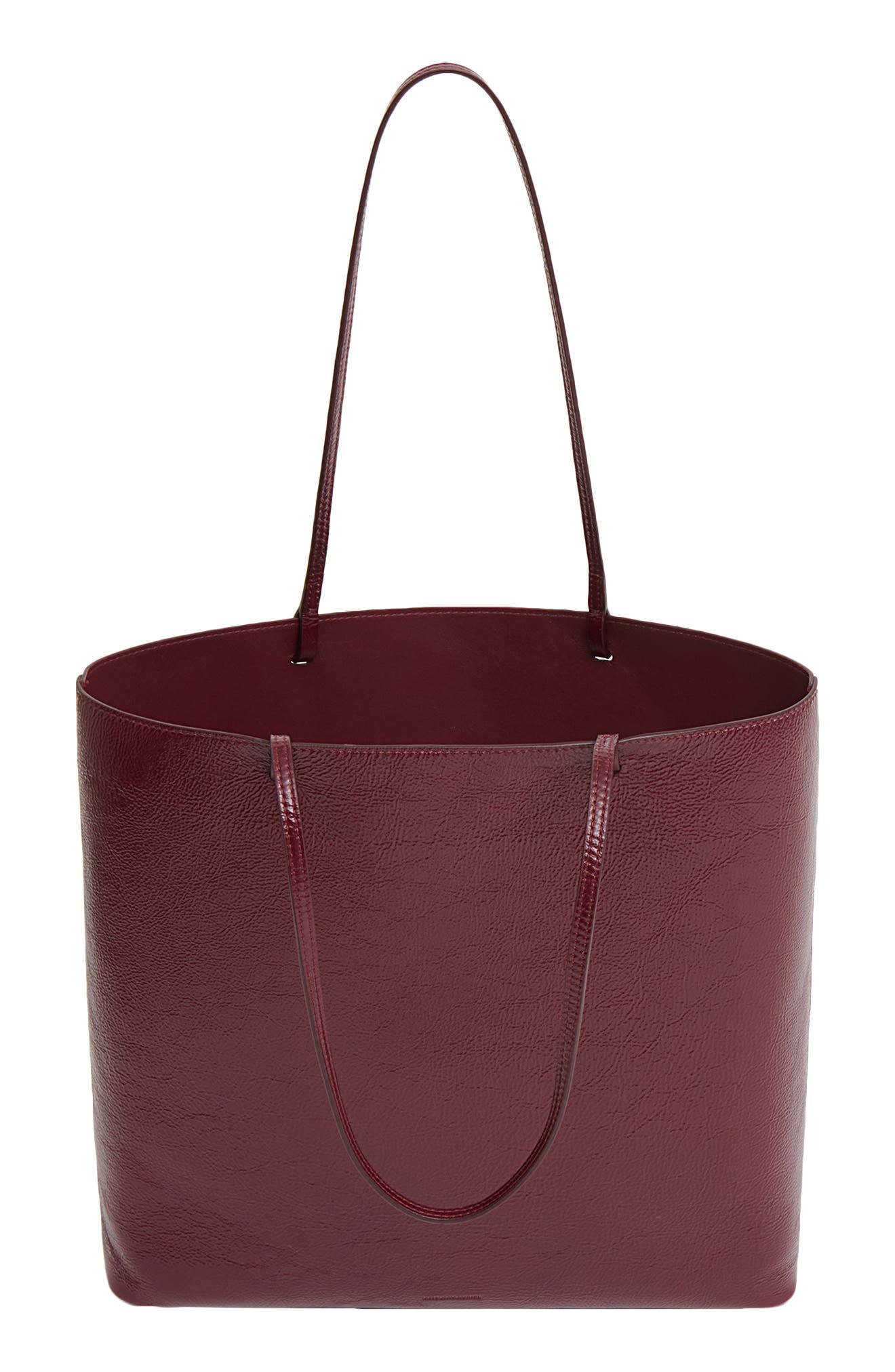 Large Filo Naplak Leather Tote, Alternate, color, CLARET