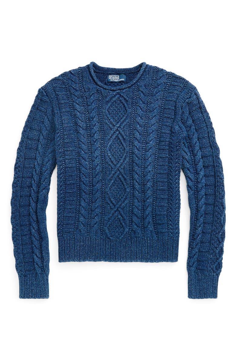 Polo Ralph Lauren Fisherman Cable Stitched Sweater, Alternate, color,