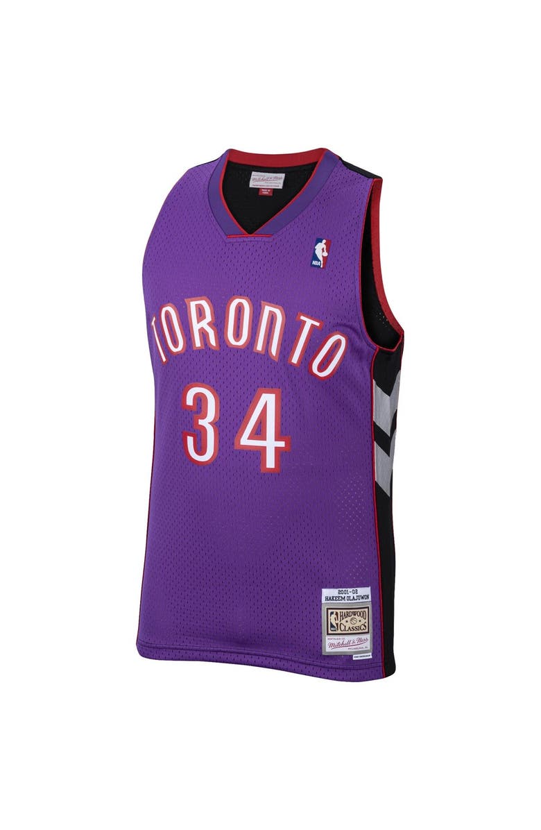 Mitchell & Ness Men's Mitchell & Ness Hakeem Olajuwon Purple Toronto Raptors 2001/02 Hardwood Classics Swingman Jersey, Alternate, color, 