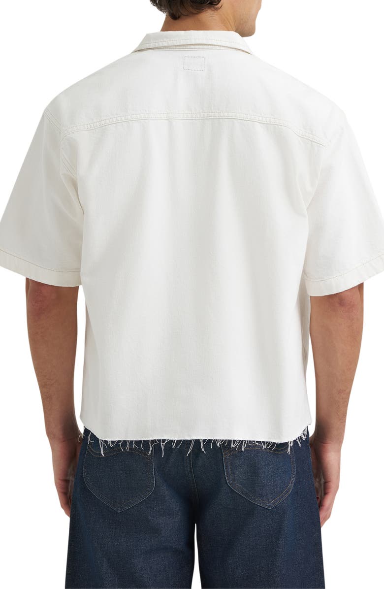 Lee Denim Short Sleeve Zip-Up Shirt, Alternate, color, White