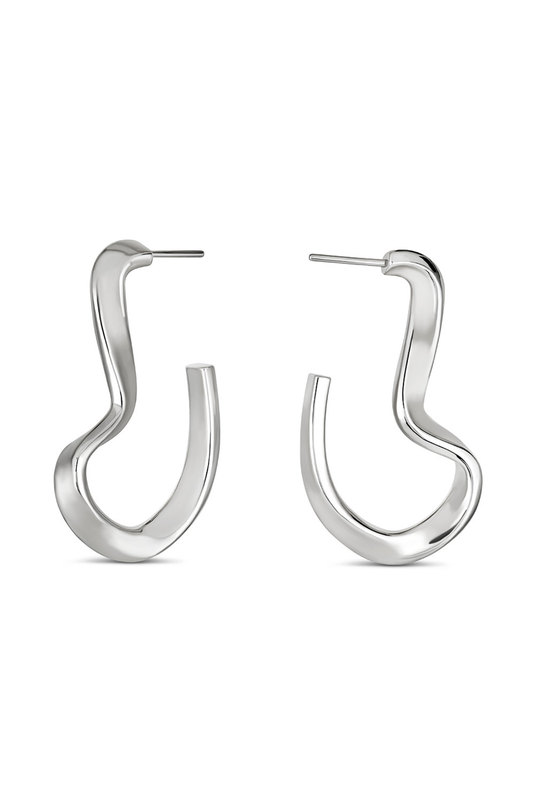 Sahab Hoop Earrings, Main, color, Silver
