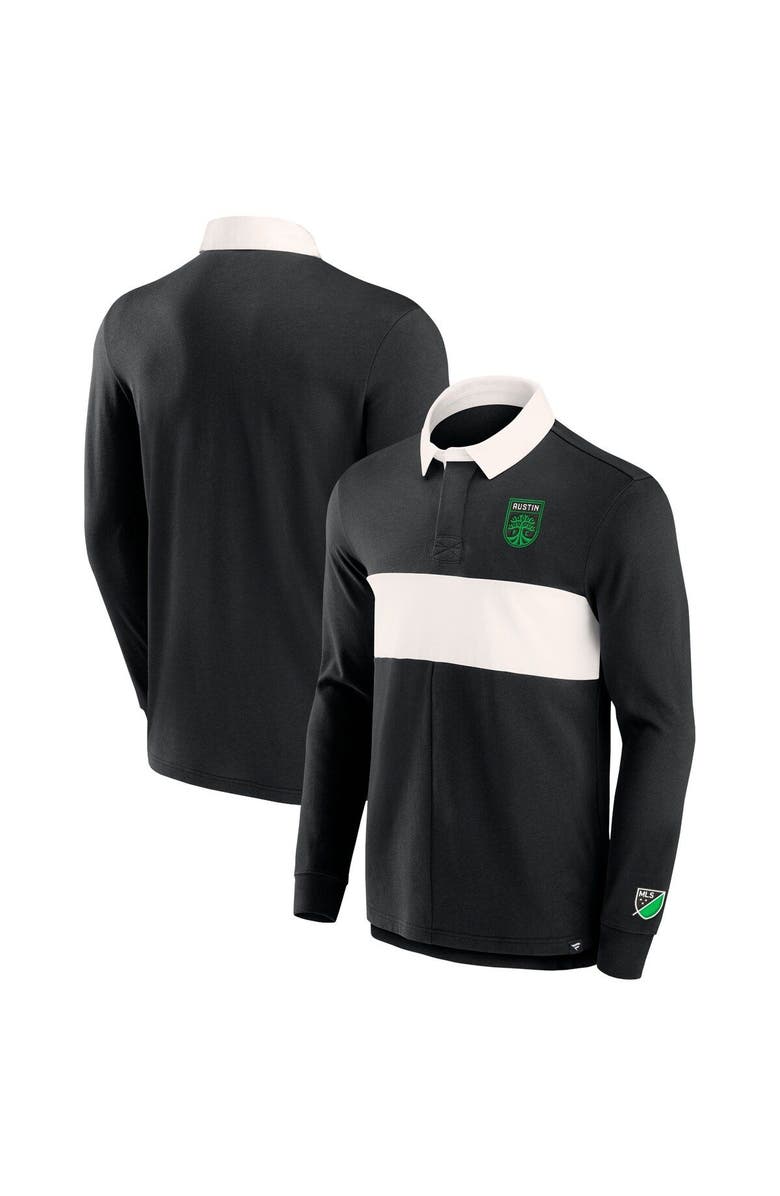 FANATICS Men's Fanatics Branded Black Austin FC Penalty Kick Long Sleeve Polo, Main, color, Black