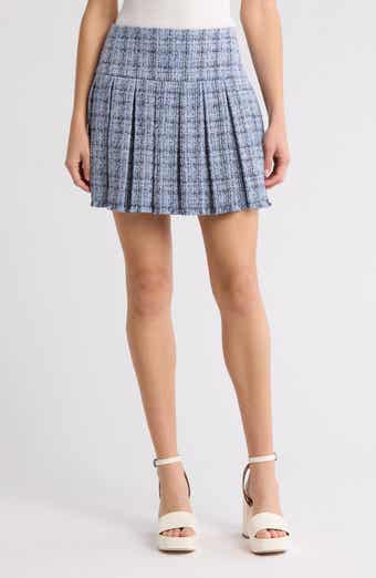 Emilie Tweed Box Pleat Miniskirt