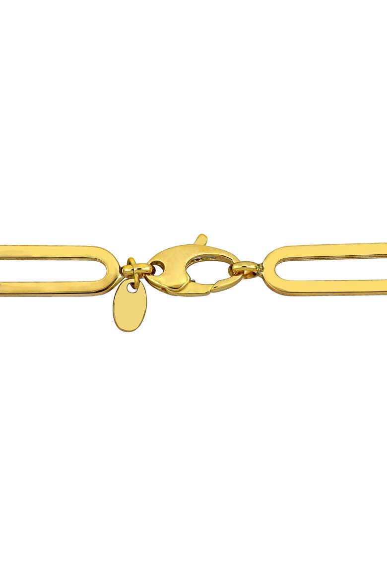 Cubic Zirconia Paper Clip Link Bracelet 14k, Alternate, color, 14k Yellow Gold