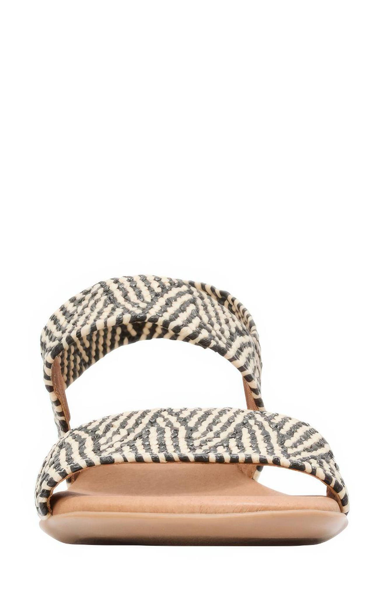 André Assous Nigella Woven Slingback Sandal, Alternate, color, Natural/ Black