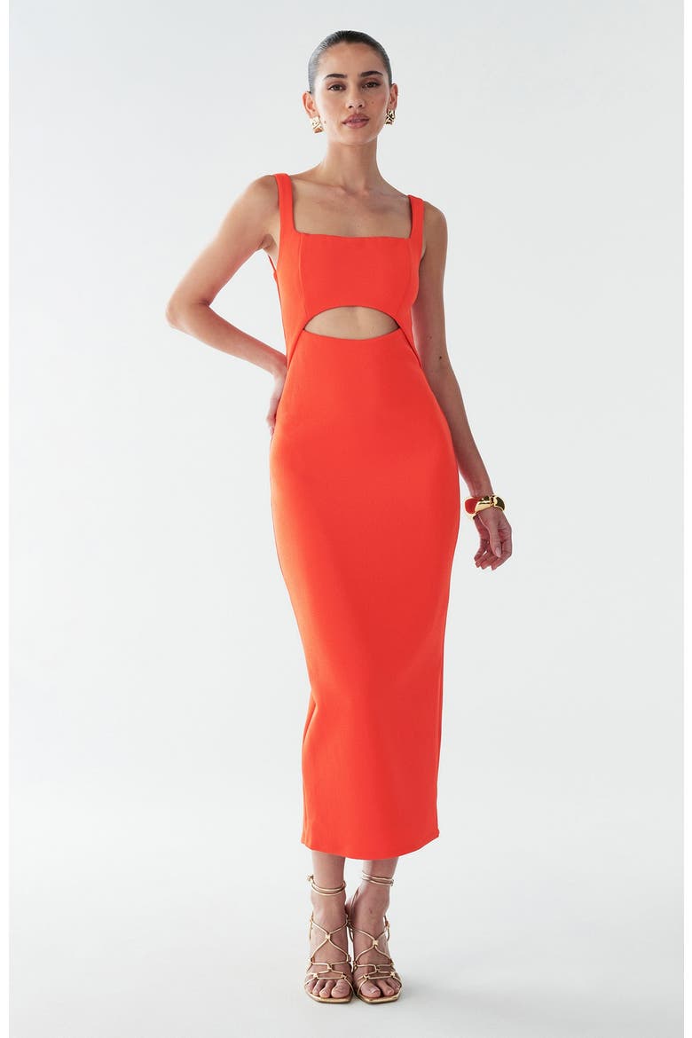 Adi Midi Dress, Main, color, Coral