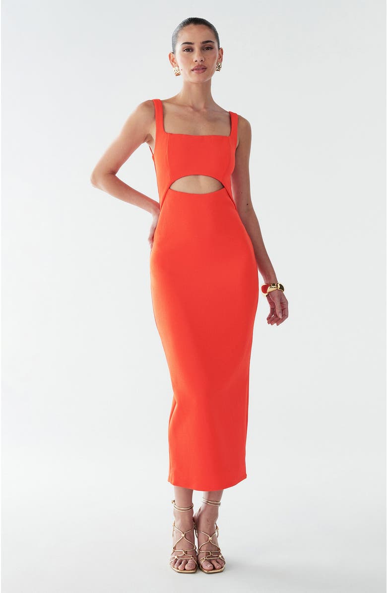 BWLDR Adi Midi Dress, Main, color, Coral