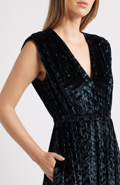 Parker The Marley Texture Velvet Maxi Dress In Black