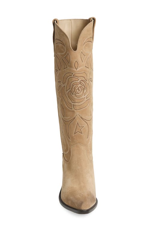 Golden Goose Wish Star Pointed Toe Western Tall Boot In Sand
