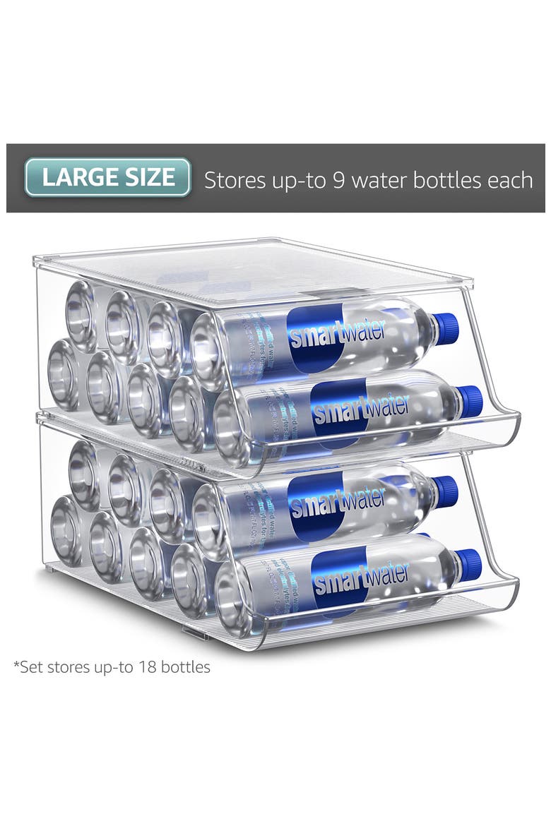Set of 2 Water Bottle Organizers, Alternate, color, CLEAR