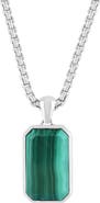 EFFY Men's Sterling Silver Malachite Pendant Necklace