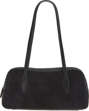 The Top Zip Suede Shoulder Bag